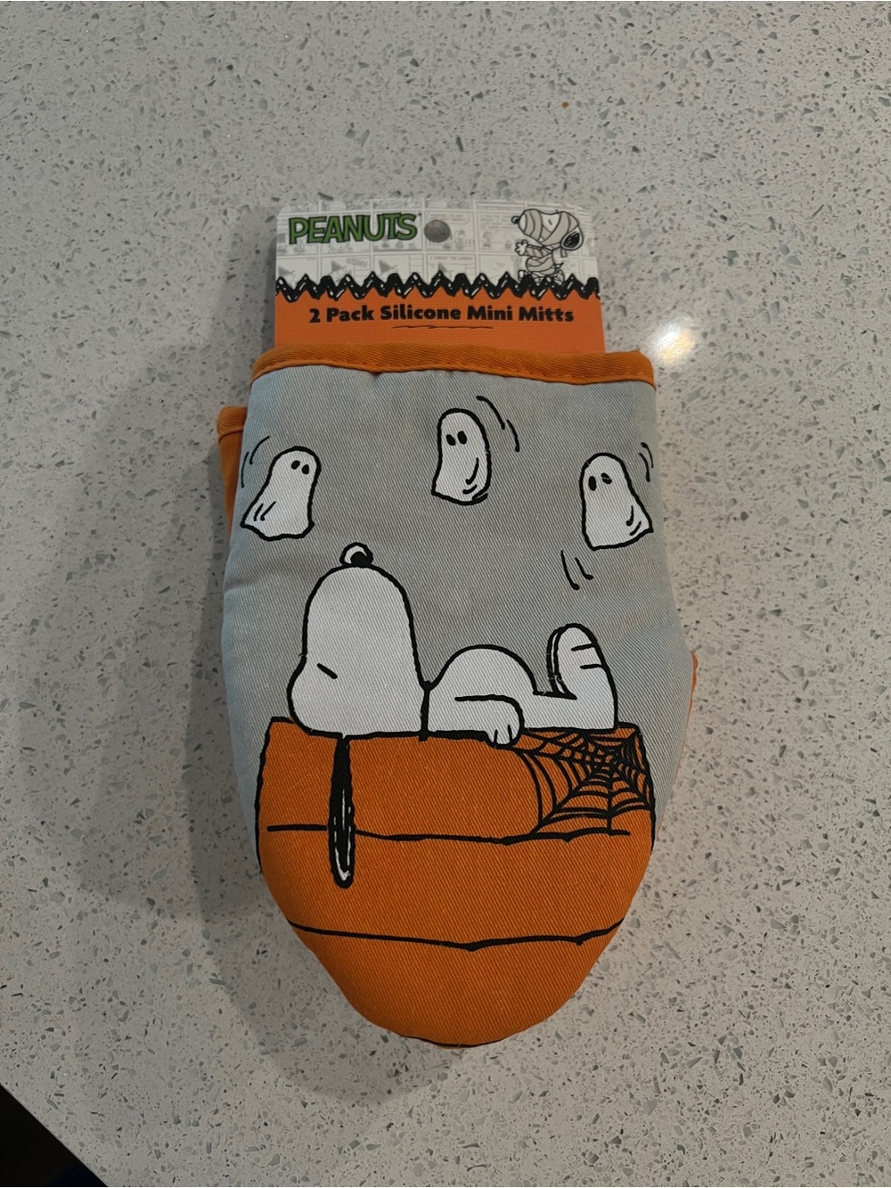 Peanuts Snoopy Halloween Mini Silicone Mitts - Orange & Light Gray